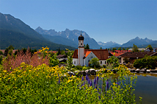 Wallgau Kirche Alpenwelt